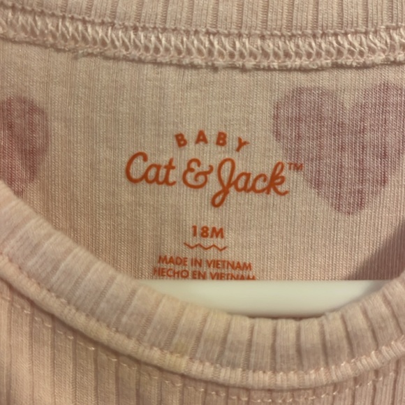 Cat & Jack Pink Heart Romper (18mo) - Picture 3 of 4